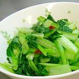野菜の味をそのままに、タアサイの唐がらし炒め